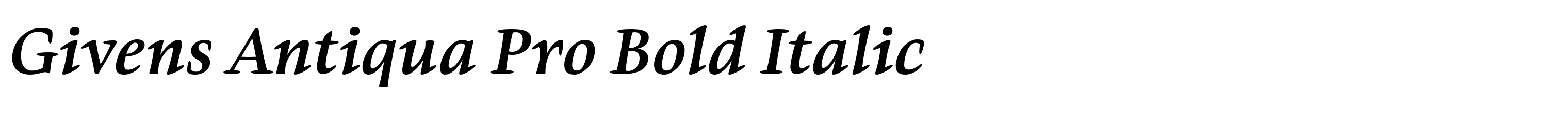 Givens Antiqua Pro Bold Italic
